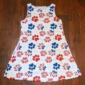 Unknown Brand Patriotic Paw Print swimsuit coverup Size Large